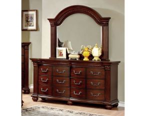 Furniture of America Grandom Dresser in Cherry Finish