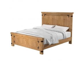 Furniture of America Pioneer California King Bed in Burnished Pine Finish