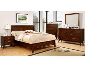 Furniture of America Snyder Mirror in Brown Cherry Finish