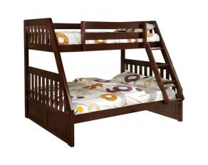 Furniture of America Canberra Twin/Full Bunk Bed in Dark Walnut