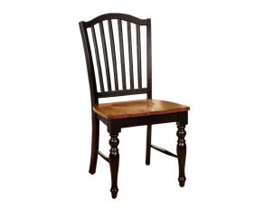 Furniture of America Mayville Side Chair in Black - Set of 2 and Antique Oak