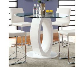 Furniture of America Lodia II Round Counter Height Table in White