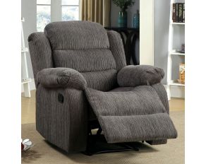 Furniture of America Millville Recliner with Gray Chenille