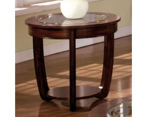 Furniture of America Crystal Falls End Table in Dark Cherry Finish