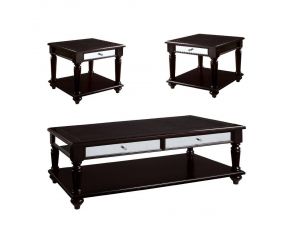 Furniture of America Horace 3 Pc. Table Set (Coffee + 2 End) in Espresso Finish