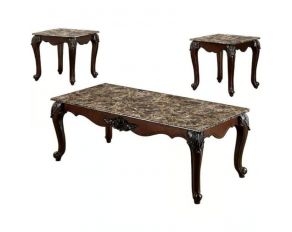 Furniture of America Colchester 3 Pc. Table Set (Coffee + 2 End) in Dark Cherry Finish