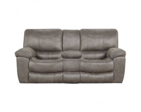 Trent Power Reclining Console Loveseat in Charcoal