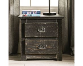 Ampelios Nightstand in Wire Brushed Black