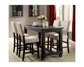 Sania III Rectangular Counter Height Table in Antique Black