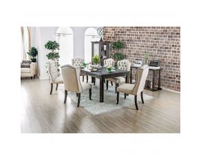 Sania I 84 Inch Dining Table in Antique Black Beige