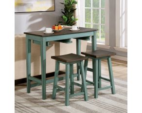 Elinor Bar Table Set in Antique Teal Gray