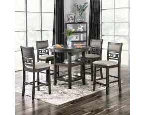 Milly 5 Piece Counter Height Round Table Set in Gray