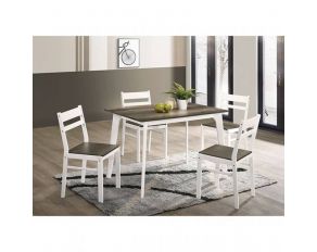 Debbie 5 Piece Dining Table Set in Gray White