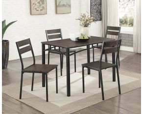 Westport 5 Piece Dining Table Set in Antique Brown Black