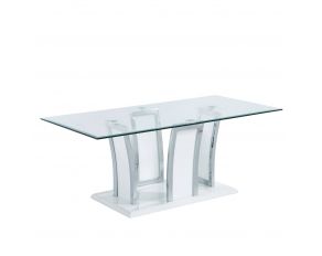 Staten Coffee Table in Glossy White Chrome