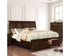 Castor California King Bed in Brown Cherry