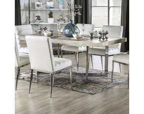 Sindy Dining Table in Light Gray Chrome