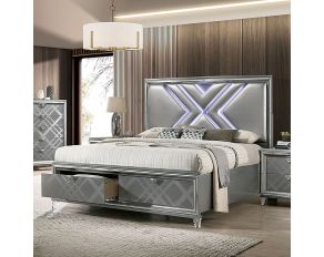 Emmeline California King Bed in Silver