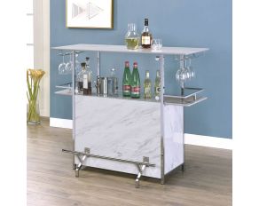 Rianna Bar Table in White Chrome