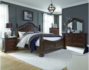 Messina Estates Poster Bedroom Collections in Cognac Finish