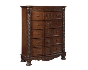 Ashley Furniture North Shore Chest in Dark Brown