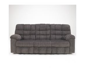 Ashley Furniture Acieona Rec Sofa with Drop Down Table in Slate