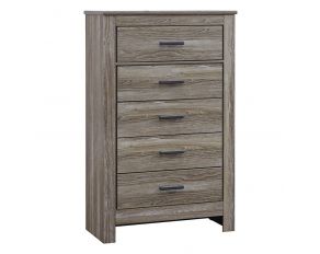 Ashley Furniture Zelen Five Drawer Chest in Grey