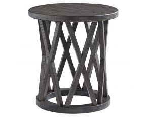 Ashley Furniture Sharzane Round End Table in Greyish Brown