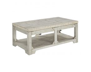 Ashley Furniture Fregine Lift Top Cocktail Table in White Wash