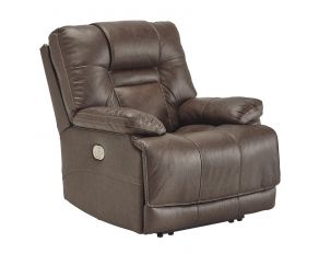 Ashley Furniture Wurstrow Power Recliner with Adjustable Headrest in Umber