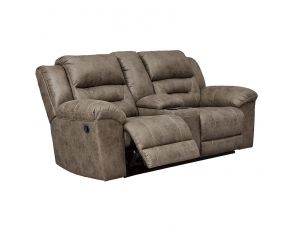 Stoneland Reclining Loveseat with Console in Fossil