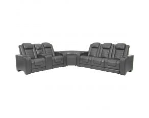 Backtrack 3-Piece Power Reclining Sectional in Gray