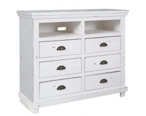 Progressive Furniture Willow Media Chest in Distressed White