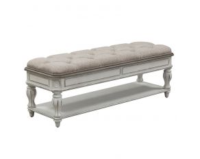 Liberty Furniture Magnolia Manor Bedroom Bench in Antique White