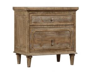Emerald Home Furnishings Interlude 2 Drawer Nightstand with Power Outlet in Sandstone
