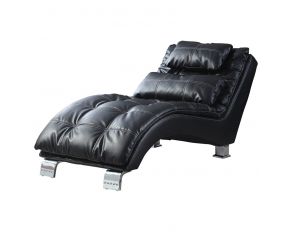 Dilleston Upholstered Chaise in Black