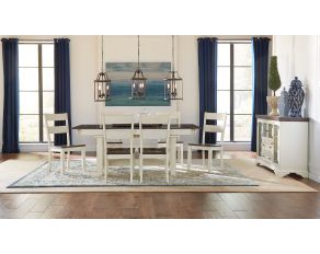 Mariposa Trestle Dining Set in Cocoa Bean and Chalk