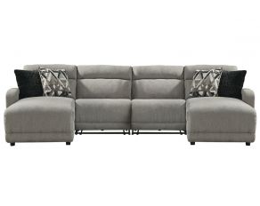 Colleyville 4-Piece Power Reclining Sectional with Left and Right-Arm Facing Chaise and Armless Recliners in Stone