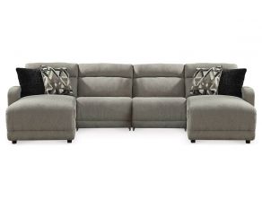 Colleyville 4-Piece Power Reclining Sectional with Left and Right-Arm Facing Chaise and Armless Chairs in Stone