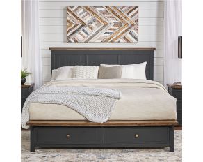 Stormy Ridge Queen Bed in Chicory and Slate Black