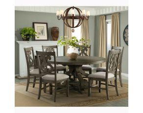 Stone Round Dining Set in Grey Finish