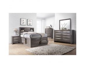 Emily Storage Bedroom Collections in Grey Finish