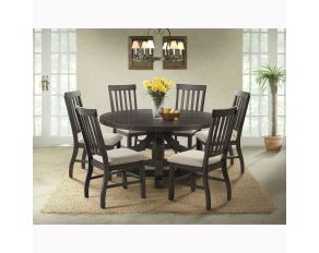 Stone Round Dining Set in Charcoal Finish