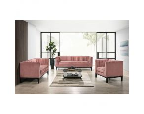Calais Living Room Set in Rose Finish