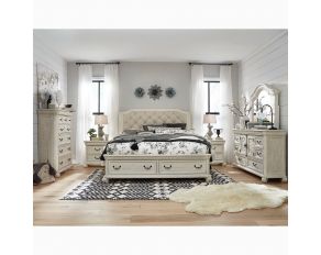 Bronwyn Sleigh Storage Bedroom Set in Alabaster