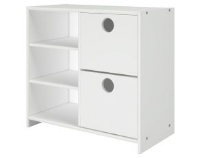 Circles 2 Drawer Chest with Shelves in White