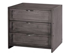 Louver 3 Drawer Chest in Antique Grey