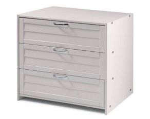 Louver 3 Drawer Chest in White