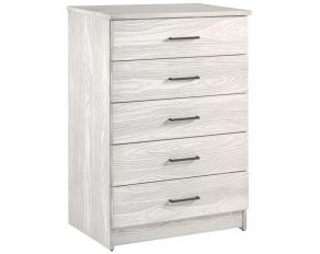 Embossed 5 Drawer Chest in Ice Grey