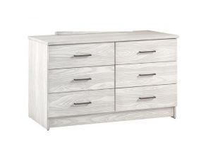 Embossed 6 Drawer Dresser in Ice Grey